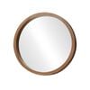 Oikiture Wall Mirrors 50cm Round Makeup Mirror Vanity Home Decor Walnut