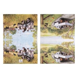2pc Ashdene Working Dogs Vehicle Cleaning Kitchen Towel Dishcloth 70x50cm