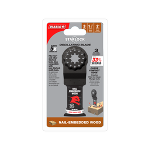 Diablo 32mm Starlock Bi-Metal Multi-Tool Blade For Nail-Embedded Wood - 3 Pack