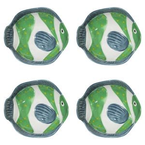 4PK LVD Oscar Ceramic 13cm Fish Dip/Sauce Bowl Round - Green
