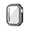 Bling PC Full Cover Watch Case Tempered Screen Protector - For Apple iWatch 41mm (Black)
