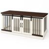 Paws and Willow Open Plan Arctic White with Espresso Top Wooden Dog Crate Barn Doors with Bars