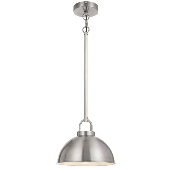 Telbix Emerson Vintage Pendant Hanging Lamp Light Metal Nickel Gloss