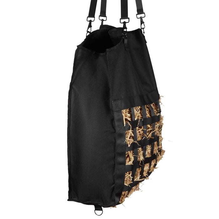 VEVOR Hay Bag Black Premium Nylon with PVC Waterproof Coating Metal Hooks for Horses