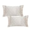 SOGA 2X 35cm Rectangular Natural Woven Diamond Pattern Fringe Trim Throw Pillow