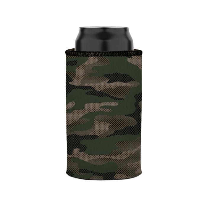 Stubbyz Green Camo Dot Pattern Stubby Cooler Slim