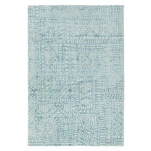 Loopsie-330cm X 240cm-asni Blue And Ivory Tribal Washable Rug