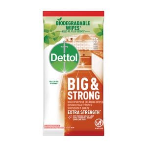 Dettol Big And Strong Extra Strength Antibacterial Multipurpose Cleansing Wipes - 25 Pack