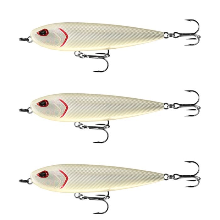 3x 13 Fishing 94mm Navigator Topwater Pencil Bait Fishing Lures - Albino Rhino