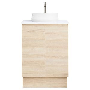 CIBO 600mm Coast Veneer Nordic Full Height Bathroom Vanity With White Matte Pod Basin