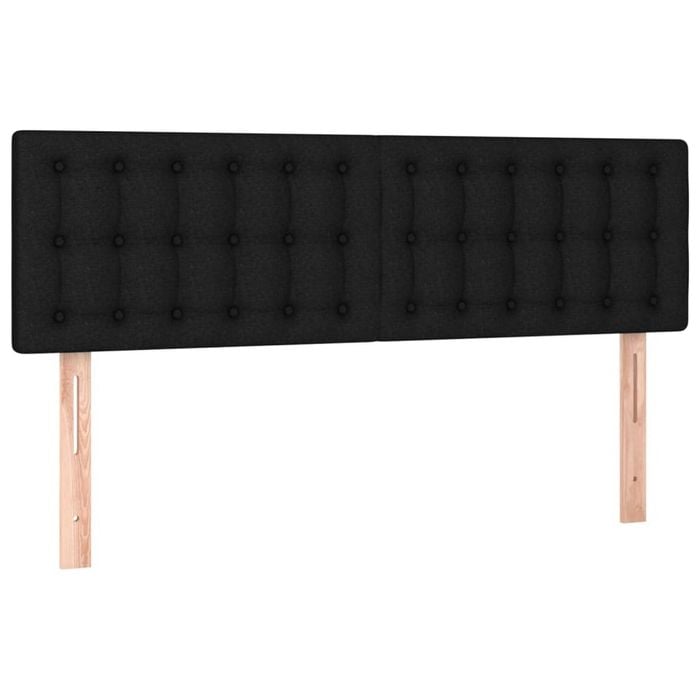 vidaXL Headboards Upholstered Wall Bed Header Bedroom 2 pcs Black 72 cm Fabric