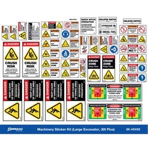 Pinnacle Machinery Sticker Kit Large Excavator 30T Plus
