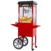 8Oz Popcorn Machine Maker on the wheeled Cart Deck Warmer Popcorn Machine