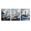 3pcs Marine Nautical Lighthouse Ship Print 100% Australian Made 3 x 40x60cm (Metal Print)