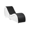 Oikiture Sofa Couch S-shaped Seat Chaise Lounge Yoga Bed Black&White