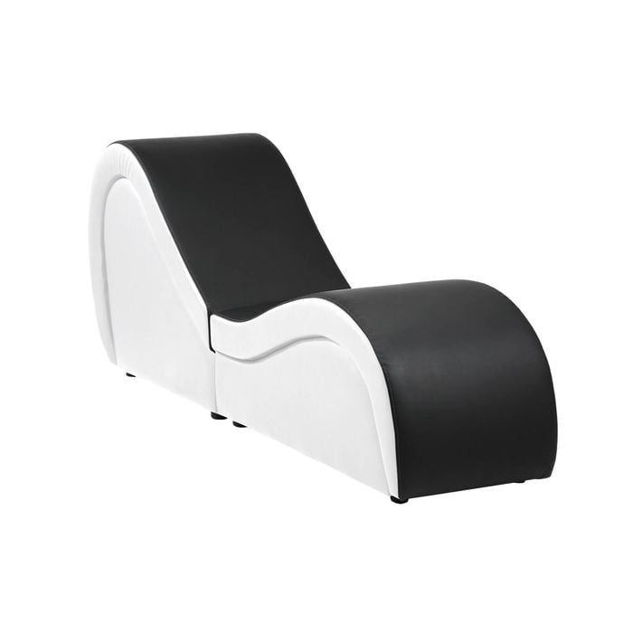 Oikiture Sofa Couch S-shaped Seat Chaise Lounge Yoga Bed Black&White