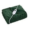 Dreamaker Felix 500gsm Faux Fur Washable Electric Heated Throw Blanket Eden Green 130x160cm | Overheat Protection & Auto-off