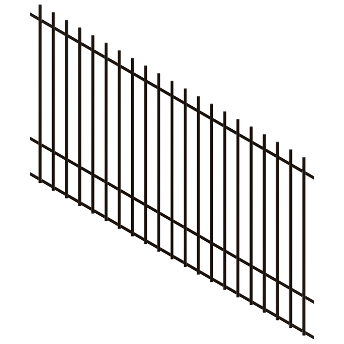 ProtectorAl 1201-2400W x 1500H Satin Black Radiator Pool Fence Panel Raked 16-30º - Black