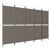 vidaXL 5-Panel Room Divider Anthracite Fabric Privacy Screen Separator Folding