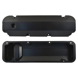 Fabricated Aluminium BB Ford 429 460 Valve Covers, Short Bolt Style, Black