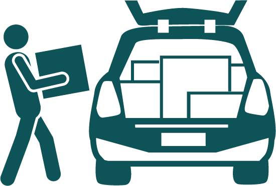 Graphic image for Carry to car accessibility icon