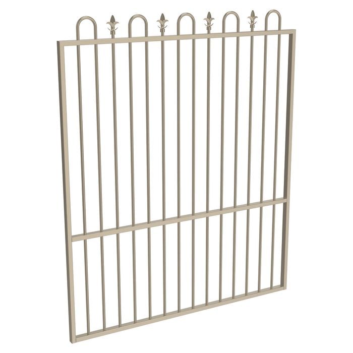 ProtectorAl 1201  1500 x 1800mm Paperbark Aluminium Garden Gate Loop And Spear With Mid Rail