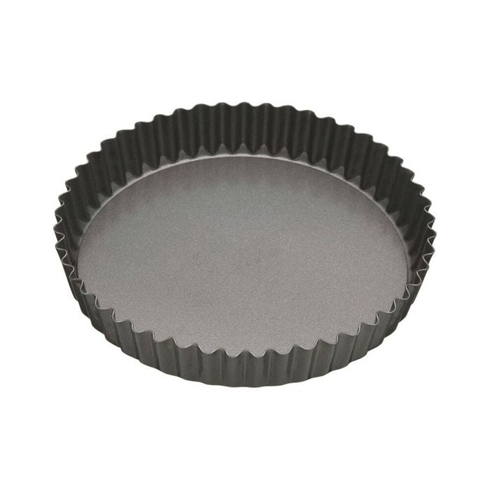 Mastercraft 23cm Heavy Loose Base Non-Stick Round Flan Quiche Pan - Black