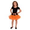 Halloween Orange Tutu Skirt with Spider Web Print and Satin Bow, Small