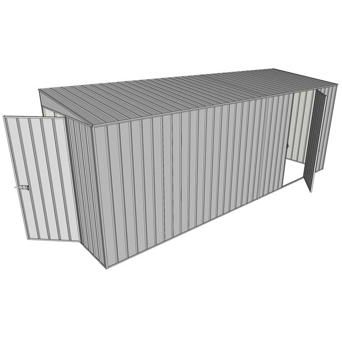 Build-a-Shed 1.5 x 5.2 x 2m Hinged Door Tunnel Shed With Hinged Side Door - Zinc