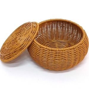 Ibiza Rattan Storage Round Basket with Lid