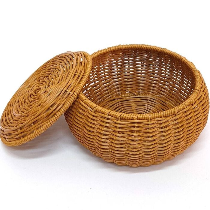 Ibiza Rattan Storage Round Basket with Lid