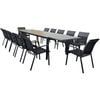 Iberia 13pc 230-345cm Aluminium Outdoor Extensible Dining Table Chair Charcoal