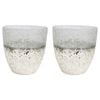 2PK LVD Glass Votive Vase/Candle Holder Home Decor 15cm Crackle