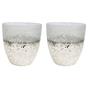 2PK LVD Glass Votive Vase/Candle Holder Home Decor 15cm Crackle