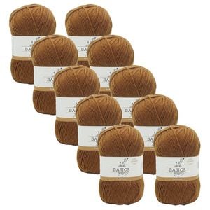10x Malli Footy Brown Blend Basic 100g Knitting/crochet Yarn Acrylic/poly
