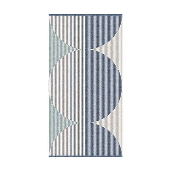 KAS Australia Harri Bath Towel Modern Cotton Yarn Dyed Jacquard 600GSM Denim