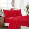 Fabric Fantastic 1000tc Ultra Soft Queen Size Bed Red Flat & Fitted Sheet Set