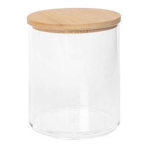 Harbour Housewares Reusable Plastic Bathroom Canister with Bamboo Lid