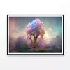 Tree in Pink-Blue Colors   Print 100% Australian Made 120x90cm  (Poster)