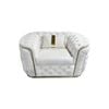 Elegant 1 Seater Sofa Plush Velvet Fabric in Beige Colour
