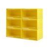 Stacked Shoe Storage Box Sneaker Display Case Yellow 6PCS