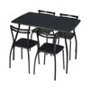 Costway 5pcs Modern Dining Table and Chairs Set Black MDF