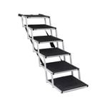 PaWz 6 Steps Dog Ramp Adjustable Height Folding Portable Aluminium