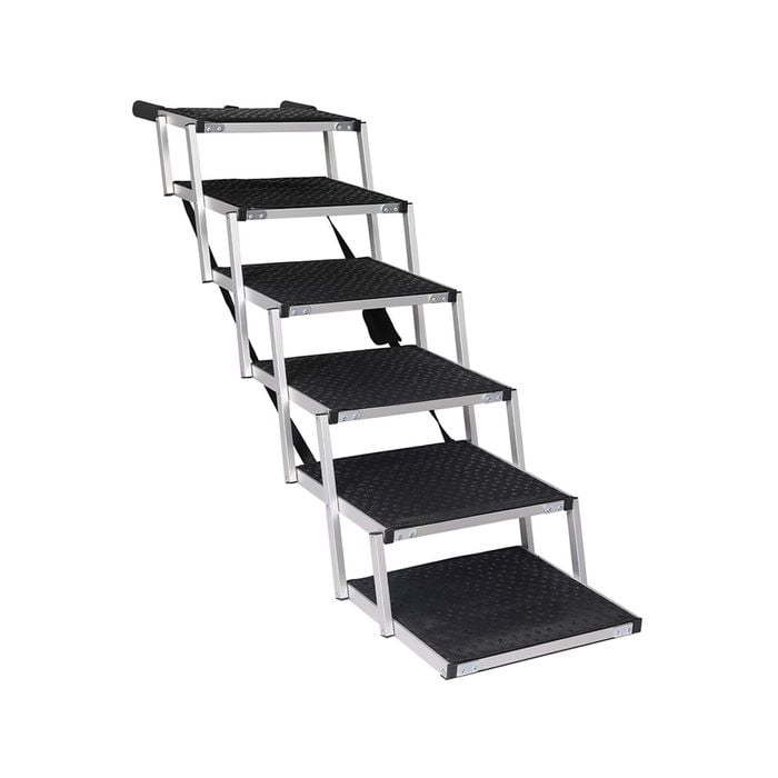 PaWz 6 Steps Dog Ramp Adjustable Height Folding Portable Aluminium