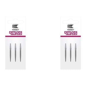 6pc Target 30mm Diamond Pro Swiss Point Accessory For Darts Sp Barrels Silver