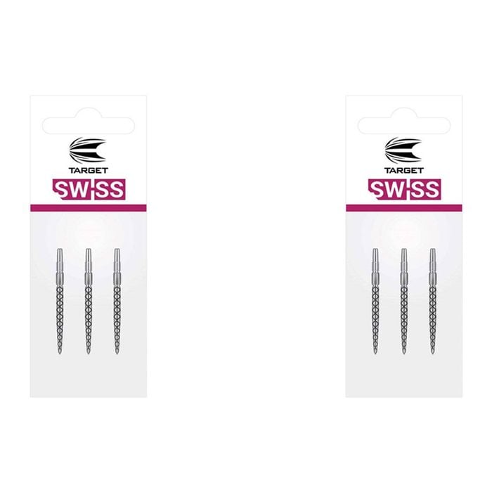 6pc Target 30mm Diamond Pro Swiss Point Accessory For Darts Sp Barrels Silver