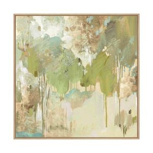 Artey | Teal Forest II - Framed Canvas - Natural Frame - 120 x 120cm