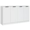 vidaXL 2x Sideboards White Engineered Wood Cupboard Home Organiser Storage