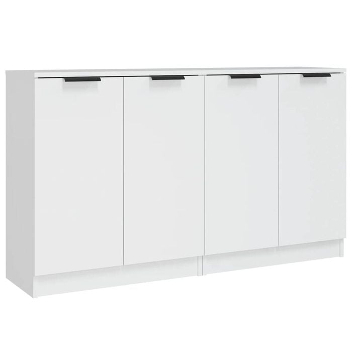 vidaXL 2x Sideboards White Engineered Wood Cupboard Home Organiser Storage