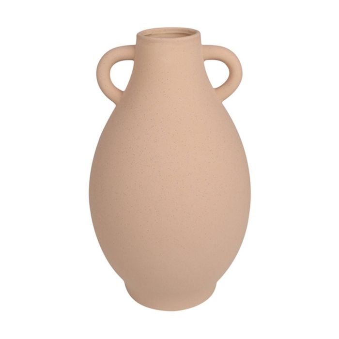 Maine & Crawford Paola 34.5cm Ceramic Textured Flower Vase Home Room Decor Beige